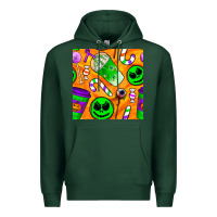 Sports Green halloween snacks seamless pattern Premium Hoodie - BundleAndBundleShop