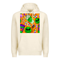 Tofu halloween snacks seamless pattern Premium Hoodie - BundleAndBundleShop