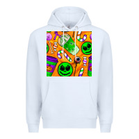 White halloween snacks seamless pattern Premium Hoodie - BundleAndBundleShop