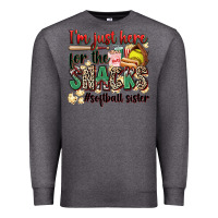 Charcoal Heather i'm just here for the snacks #softball sister Premium Sweatshirt - Zillion Design Studio