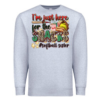 Heather Grey i'm just here for the snacks #softball sister Premium Sweatshirt - Zillion Design Studio