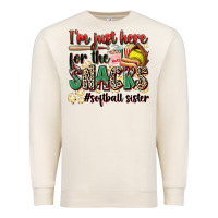 Sandshell i'm just here for the snacks #softball sister Premium Sweatshirt - Zillion Design Studio