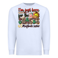 White i'm just here for the snacks #softball sister Premium Sweatshirt - Zillion Design Studio