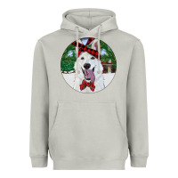 Moon Dust Christmas White Shepherd With Cowhide Heavyweight Hoodie - RanaPortraitStore