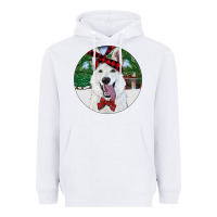 White Christmas White Shepherd With Cowhide Heavyweight Hoodie - RanaPortraitStore