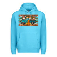 Ocean Blue fall gnomes truck sippy cup Premium Hoodie - Artiststas