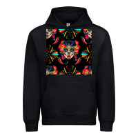 Black sugar skull seamless pattern Urban Hoodie - BundleAndBundleShop