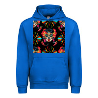 Cobalt sugar skull seamless pattern Urban Hoodie - BundleAndBundleShop