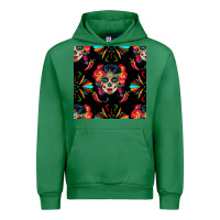 Emerald sugar skull seamless pattern Urban Hoodie - BundleAndBundleShop
