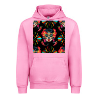 Fuchsia Pink sugar skull seamless pattern Urban Hoodie - BundleAndBundleShop