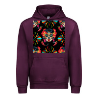 Mauve Wine sugar skull seamless pattern Urban Hoodie - BundleAndBundleShop