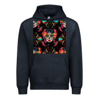 Navy sugar skull seamless pattern Urban Hoodie - BundleAndBundleShop