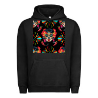 Pigment Black sugar skull seamless pattern Urban Hoodie - BundleAndBundleShop