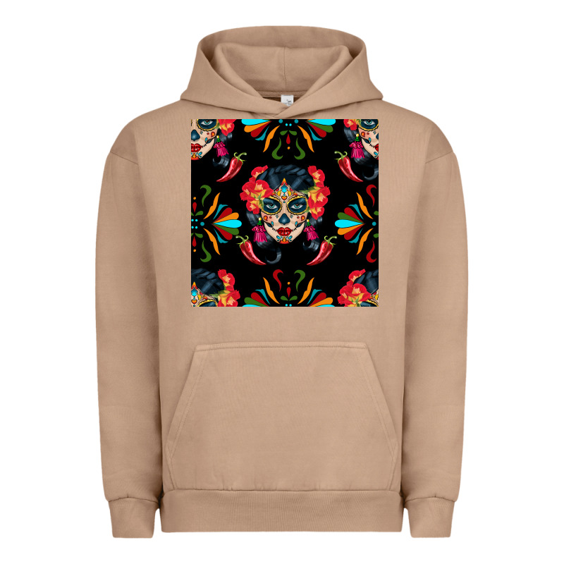 Sugar Skull Seamless Pattern Urban Hoodie by BundleAndBundleShop | Teevron