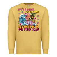 Antique Gold lifes a beach make some waves Premium Sweatshirt - texasbilliewilder