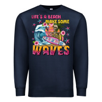 Navy lifes a beach make some waves Premium Sweatshirt - texasbilliewilder