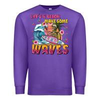 Purple lifes a beach make some waves Premium Sweatshirt - texasbilliewilder