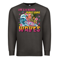Smoke lifes a beach make some waves Premium Sweatshirt - texasbilliewilder