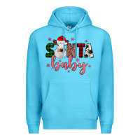 Ocean Blue Santa baby Cow Premium Hoodie - JahusDesignShop