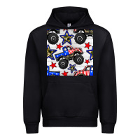 Black usa monster truck seamless pattern Urban Hoodie - BundleAndBundleShop