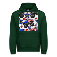 Forest Green usa monster truck seamless pattern Urban Hoodie - BundleAndBundleShop