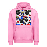 Fuchsia Pink usa monster truck seamless pattern Urban Hoodie - BundleAndBundleShop