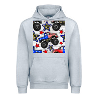Heather Grey usa monster truck seamless pattern Urban Hoodie - BundleAndBundleShop