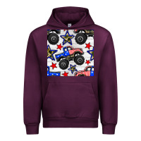 Mauve Wine usa monster truck seamless pattern Urban Hoodie - BundleAndBundleShop