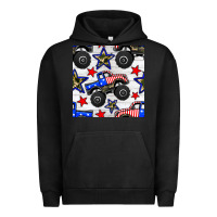 Pigment Black usa monster truck seamless pattern Urban Hoodie - BundleAndBundleShop