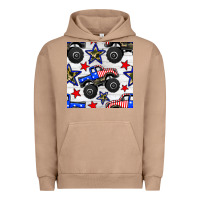 Pigment Burro usa monster truck seamless pattern Urban Hoodie - BundleAndBundleShop