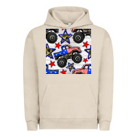 Pigment French Oak usa monster truck seamless pattern Urban Hoodie - BundleAndBundleShop