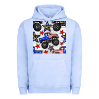 Pigment Grape Ice usa monster truck seamless pattern Urban Hoodie - BundleAndBundleShop