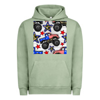 Pigment Oil Green usa monster truck seamless pattern Urban Hoodie - BundleAndBundleShop