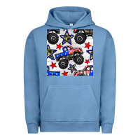 Usa Monster Truck Seamless Pattern Urban Hoodie | Teevron
