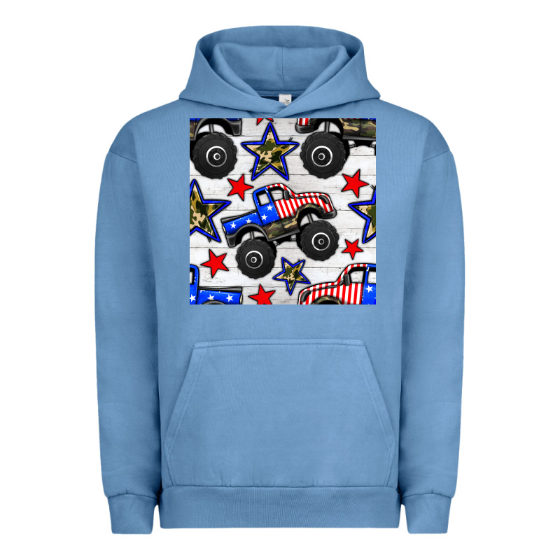 Usa Monster Truck Seamless Pattern Urban Hoodie by BundleAndBundleShop | Teevron