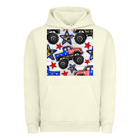 Pigment Pistachio usa monster truck seamless pattern Urban Hoodie - BundleAndBundleShop