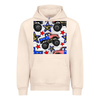 Sandshell usa monster truck seamless pattern Urban Hoodie - BundleAndBundleShop