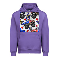 Tulip usa monster truck seamless pattern Urban Hoodie - BundleAndBundleShop
