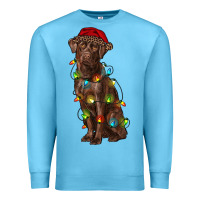Ocean Blue Christmas labrador retriever Premium Sweatshirt - RanaPortraitStore