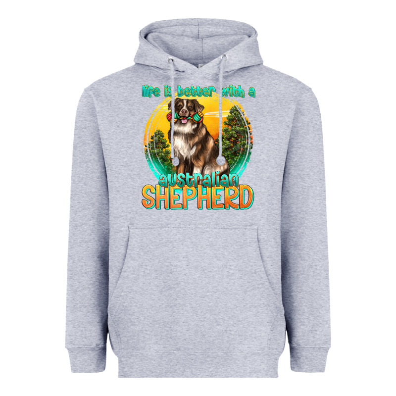 Life Is Better With A Australian Shepherd Heavyweight Hoodie by texasbilliewilder | Teevron