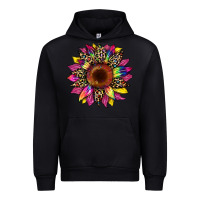 Black tie dye leopard sunflower Urban Hoodie - Artiststas