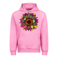 Fuchsia Pink tie dye leopard sunflower Urban Hoodie - Artiststas