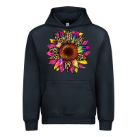 Navy tie dye leopard sunflower Urban Hoodie - Artiststas