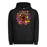 Pigment Black tie dye leopard sunflower Urban Hoodie - Artiststas