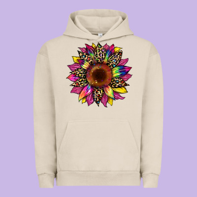 Tie Dye Leopard Sunflower Urban Hoodie Designed By Artiststas