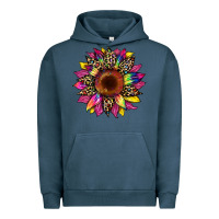 Pigment Midnight Navy tie dye leopard sunflower Urban Hoodie - Artiststas