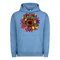 Pigment Pebble Blue tie dye leopard sunflower Urban Hoodie - Artiststas