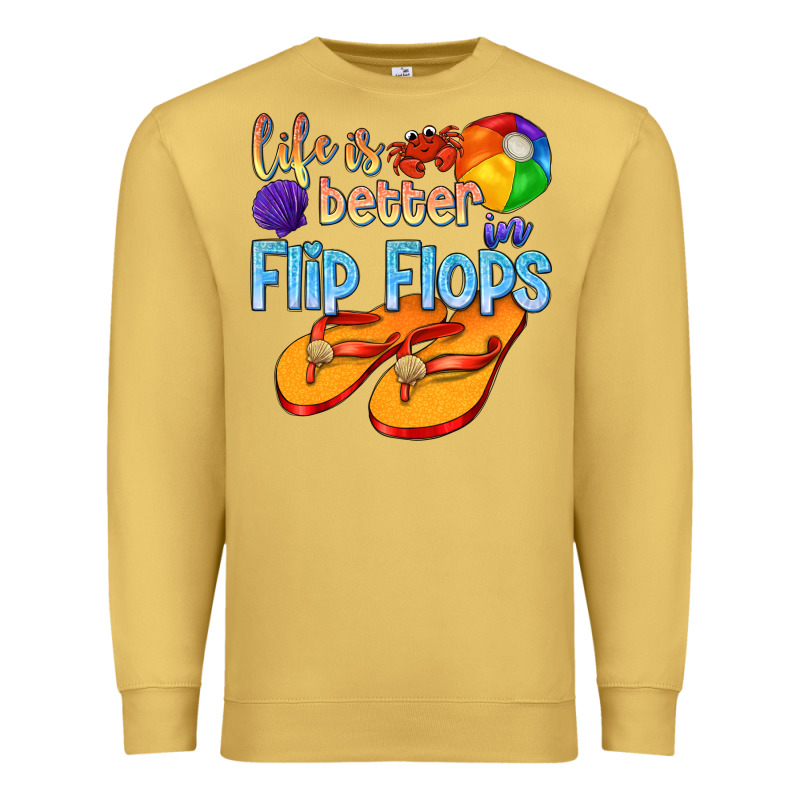 Life Is Better In Flip Flops Premium Sweatshirt by texasbilliewilder | Teevron