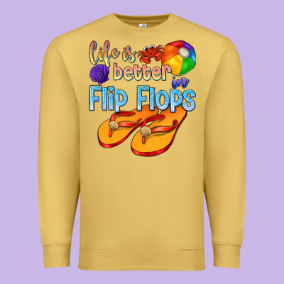Life Is Better In Flip Flops Premium Sweatshirt Designed By Texasbilliewilder