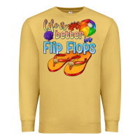 Antique Gold life is better in flip flops Premium Sweatshirt - texasbilliewilder